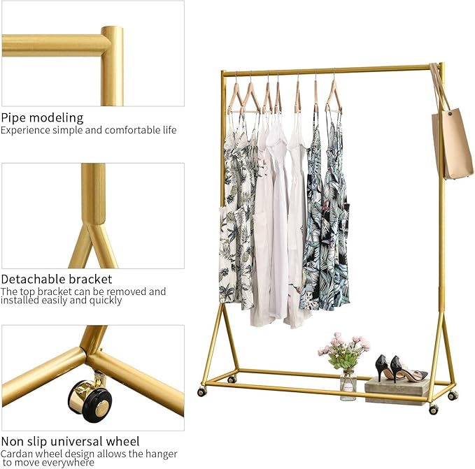 DR.IRON Coat Hangers, Premium Matte Gold Metal Shirt Dress Hanger, Lightweight Aluminum Hanger for Jacket Trouser Pant Slack