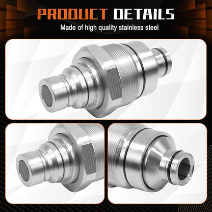 PANGOLIN 7246799 Hydraulic Male Flat Face Quick Connect Coupler 48mm Thread Diameter Hydraulic Coupler for Bobcat T180 T190 T200 T250 T300 T320 Excavator E32 E32i Parts