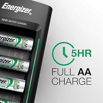 Energizer Recharge Universal Battery Charger with AA, AAA, C, D, 9V Compatibility