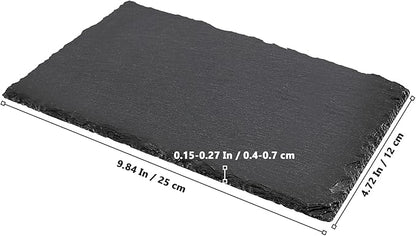 8 PCS 10 x 4.7 Inch Black Slate Cheese Boards, Black Slate Serving Platter with Natural Edge, Slate Stone Serving Tray for Cheese, Charcuterie, Sushi, Appetizers