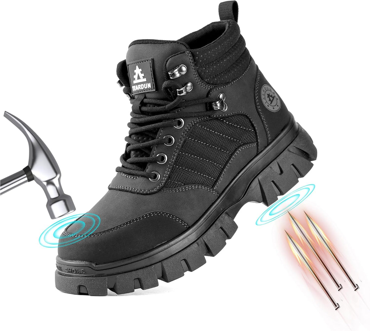 Steel Toe Boots for Men Waterproof Work Safety Shoes Non-slip Breathable Comfort Lightweight, Industrial & Construction Shoes, Indestructible Welding Boots Boots Botas de Trabajo Puncture Proof Shoes