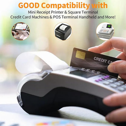 3 1/8'' x 230ft' Thermal Paper Receipt 10 Rolls, Receipt Paper POS Cash Register Paper for Credit Card Machine Square Terminal Printer