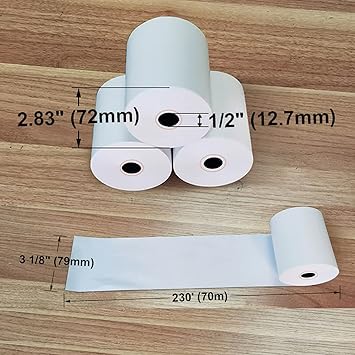 3 18 x230 Thermal Paper Rolls POS Cash Register Thermal Receipt Printer Paper, Pack of 5