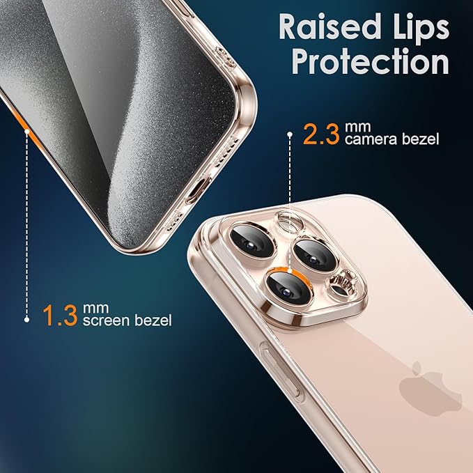 Shamo's Transparent TPU Case for iPhone 16 Pro Ultra thin, shockproof, does not yellow, scratch resistant, compatible with wireless charging, precise cutouts, grip