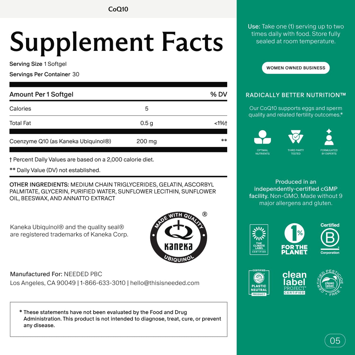 Needed. CoQ10 200mg Supplement - Ubiquinol 200mg for Women and Men – Coenzyme Q10 Preconception Health Supplement, Non-GMO, Softgels – 30 Count ( No Original Box )