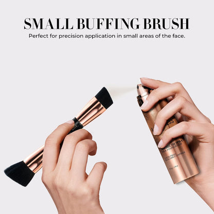 LUMINESS Dual-Sided Angled Buffing Brush - Cruelty-Free Synthetic Bristles Ideal for Foundation & Primer - Soft Fibers Gives Silky Touch on Skin & Creates Flawless Base with Perfect Finish ( Only Brush )