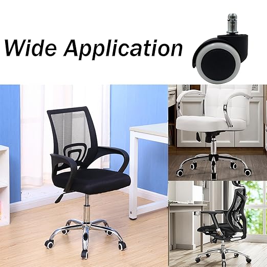 2 Inch Floor Protecting Rubber Office Chair Caster Wheel Standard Stem Size for Office School Home