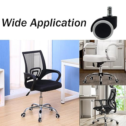 2 Inch Floor Protecting Rubber Office Chair Caster Wheel Standard Stem Size for Office School Home