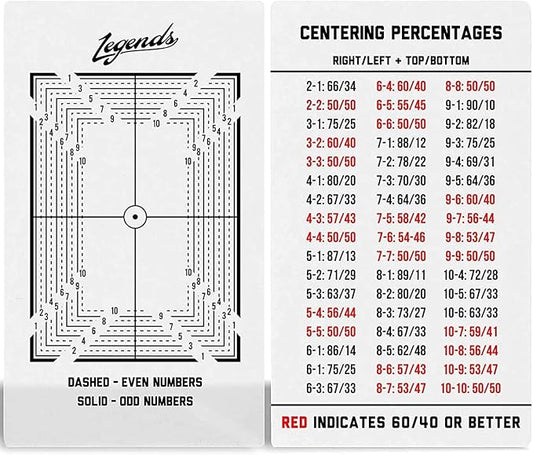 Legends Card Grading Centering Tool with Cleaning Cloth Kit Material for PSA - BGS - Graded Card Submissions Card Center Tool