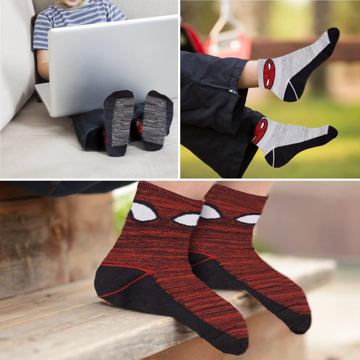 Marvel Spiderman Boys Socks - 10-Pack Decorative Toddler Socks with Amazing Legends Design.( Size 6-10 )