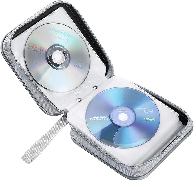 CD case, capacity for 40 units, for CDDVD, wallet, hard plastic, DVD, for car, home, office, travel (black)