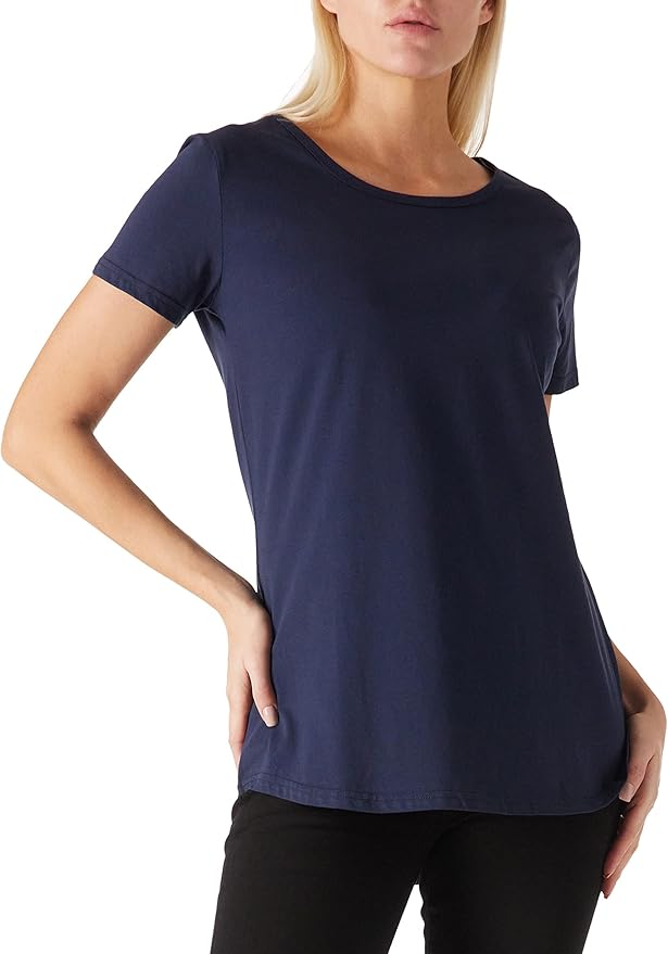 Women's Cotton Fitted Long Length T Shirts Short Sleeve Basic Comfy Tunic Tee Tops