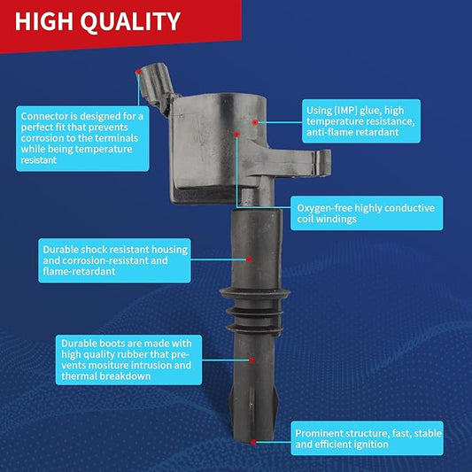 OEM Ignition Coil DG511 3L3Z-12029-BA Compatible with Ford Expedition F150 F250 Lincoln Mark LT Navigator 5.4L 4.6L 6.8L - 1 Pack
