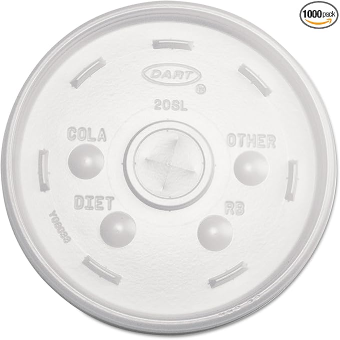 DART 20SL Cold Cup Lids 32oz Cups Translucent 100Sleeve 10 SleevesCarton