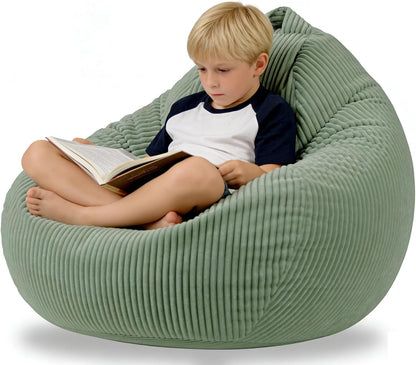 ENBAOHUI Bean Bag Chairs with Memory Foam Chairs for Kids Teens Toddler Faux Fur Sofa Chair with Handle Light Pink 37"D x 37"W x 24"H