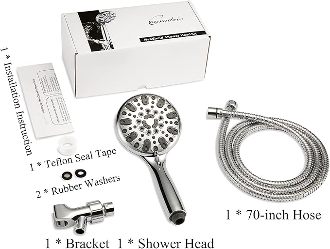 Handheld Shower Head, 6 Spray Setting High Pressure Shower Head