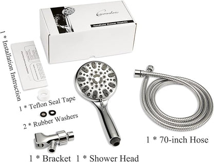 Handheld Shower Head, 6 Spray Setting High Pressure Shower Head