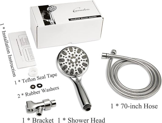 Handheld Shower Head, 6 Spray Setting High Pressure Shower Head