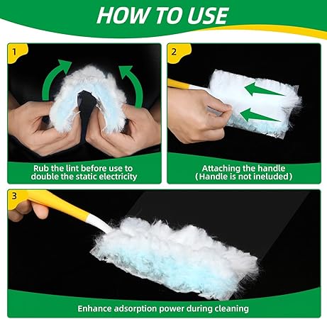 Duster Refills,Static Dust Removal Brush Disposable Replacement Head Compatible with Swiffer,Duster Refills for Dusting Electronics,Furniture,Blinds,Ceiling Fans (Blue, 18 PCS)