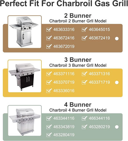 Criditpid Grill Replacement Parts for Charbroil Advantage 4 Burner 463344116, 463343819, 466344116 Models, Stainless Steel Grill Burners, Heat Plate Shields, Crossover Tubes and Ignitors