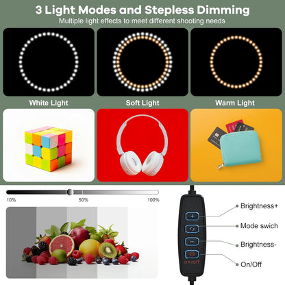 Lightdow 16"x16"x12" Photo Studio Light Box Photography with 120 LEDs (CRI>95), 1 Backdrops - Portable/Dimmable/Versatile Folding Shooting Tents for Toys/Jewelry/Watches/Cosmetics Photography