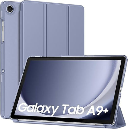 MoKo Case for Galaxy Tab A9A9 Plus 11 inch 2023, Slim Stand Protective Smart Cover with Hard PC Translucent Back Shell for Tab A9 Plus Tablet (SM-X210X216X218), Auto WakeSleep, Grey Purple