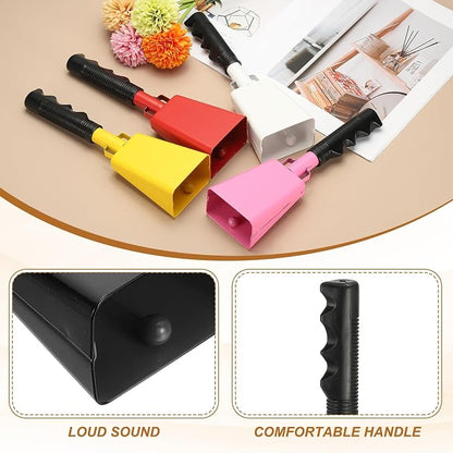 PATIKIL 10" Cow Bells for Football Games, 1Pcs Cowbells for Sporting Events Bulk Loud Noise Makers Metal Cow Bell with Handle for Cheering Competition Marathon Wedding DIY, Black
