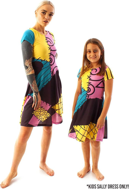 Disney Nightmare Before Christmas Sally Women's Short Sleeve Costume Dress