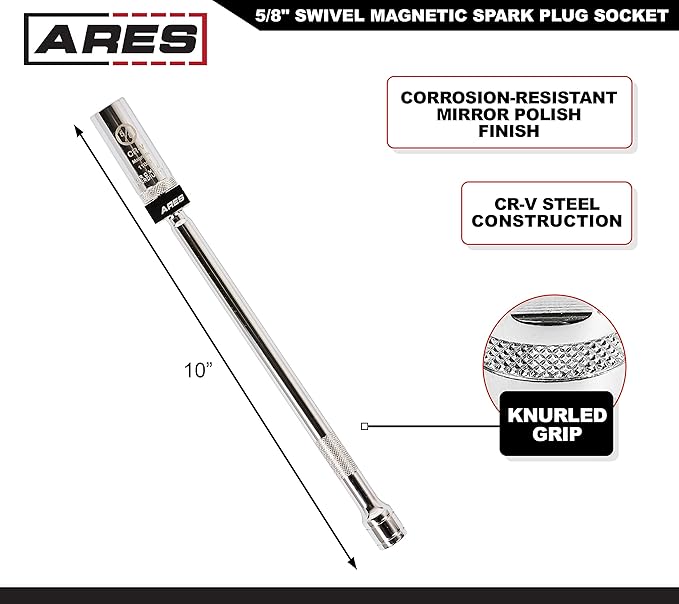 ARES 11050-38 inch drive by 58 inch magnetic swivel plug 10-inch swivel extension allowing access to most confined areas Ring of