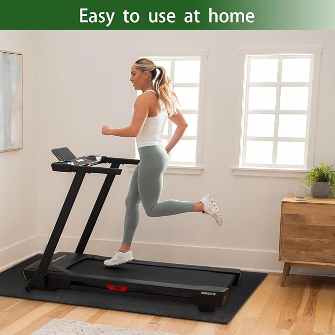 Jakarl Bike Mat Compatible with Treadmill  Elliptical Machine, 6mm Thick, Protects Hardwood Floor  Carpet, Black Trainer Mat for Exercise Equipment (30" x 60")