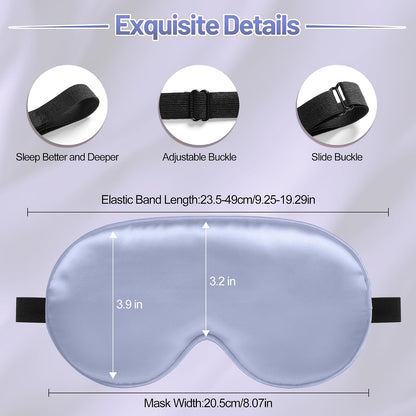 Sleep Mask, Silk Eye Mask for Sleeping with Adjustable Strap, Blindfold Eyeshade for Men Women, Comfortable Soft Eye Cover Eyeshade for Night Sleep (Light Purple)