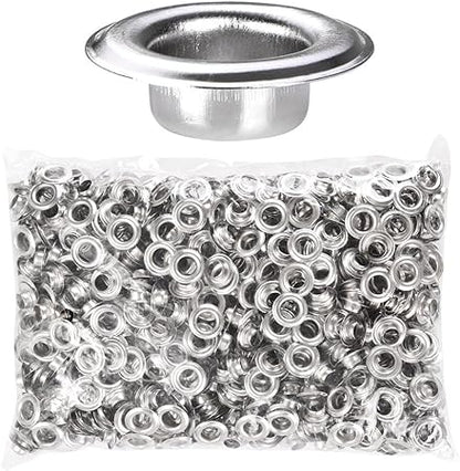 Yescom 1000pcs 38"(10mm) Size 2 Compatible with Semi-Automatic Grommet Machine Nickel Finish Eyelet for Leather Bags Signs Poster Eyelets YES0387