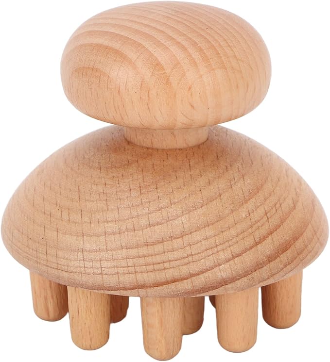 ANGGREK Wood Head Massager, Octopus Shape Manual Scalp Massagers Scalp Massage Tool Wooden Fingers Head Scratcher for Remove Headache and Head Body Relaxing