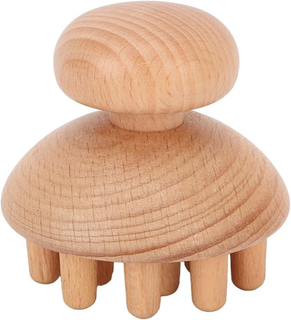 ANGGREK Wood Head Massager, Octopus Shape Manual Scalp Massagers Scalp Massage Tool Wooden Fingers Head Scratcher for Remove Headache and Head Body Relaxing