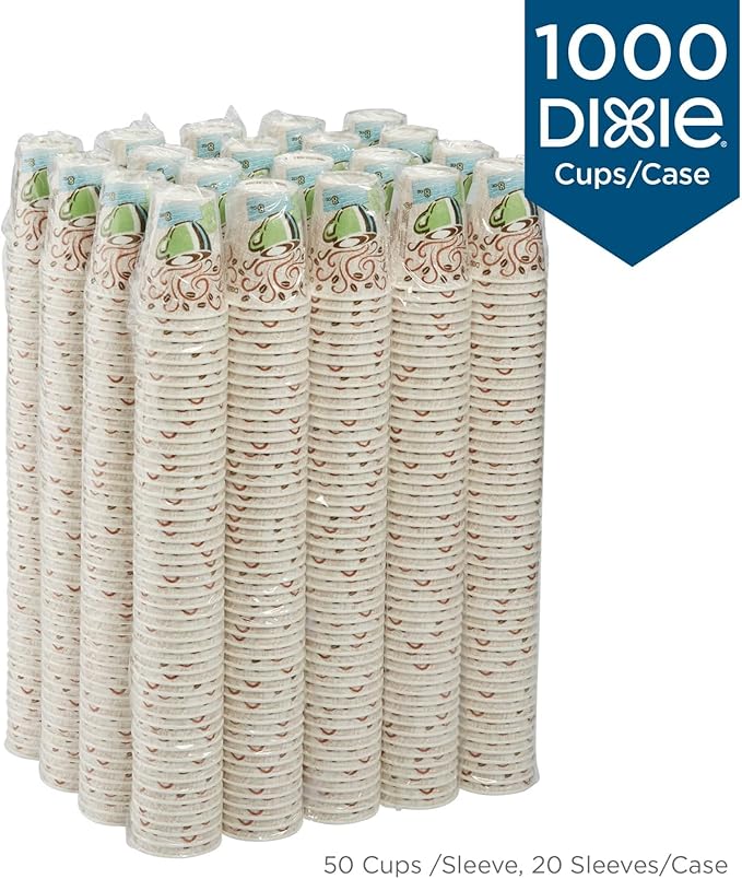Dixie - PerfecTouch Hot Cups, Paper, 8 oz., Coffee Dreams Design, 50/Pack