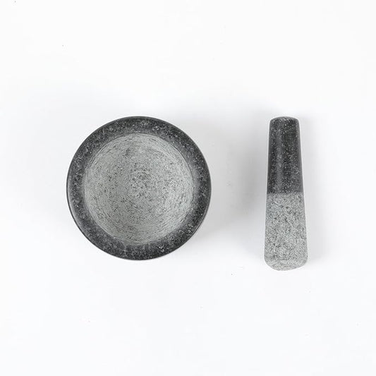 HAWOK Mini Mortar and Pestle Dia. 3.7 inch Set Black