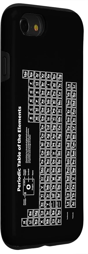 iPhone SE (2020) / 7 / 8 Chemistry Periodic Table Teacher Student Gift on Black Case