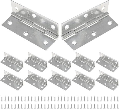Piutouyar 12 Pack Butt Hinge 3 Inch Mini Hinges 304 Stainless Steel Hinges Small Cabinet Hinges Folding Craft Hinges with Mounting Screws for Boxes Gate Drawer