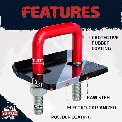 Vehiclex Anti-Rattle Hitch Tightener Clamp for 1.25" to 2" Receivers - Galvanized Heavy-Duty Stabilizer with 0.44" U-Bolt, Rust-Proof for Trailers  Trucks