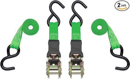 SmartStraps Ratchet Straps - 6ft GRN Padded Ratchet 2pk 1,500lb , green -SMAR138