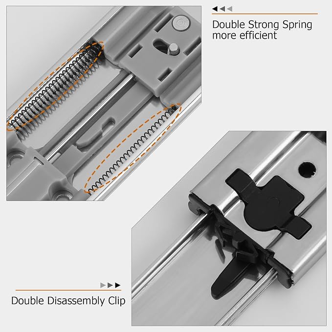 LONTAN 1 Pair 20 Inch Soft Close Drawer Slides Metal Heavy Duty - LONTAN Soft Closing Ball Bearing and Full Extension Cabinet Drawer Slides 100 LB Capacity