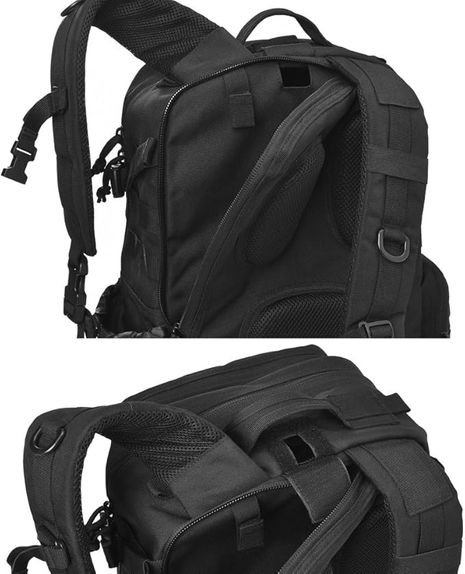 REEBOW GEAR Military Tactical Backpack Army Assault Pack Molle Bug Bag Backpacks Rucksack for Outdoor Sport Travel Hiking Camping Daypack Black