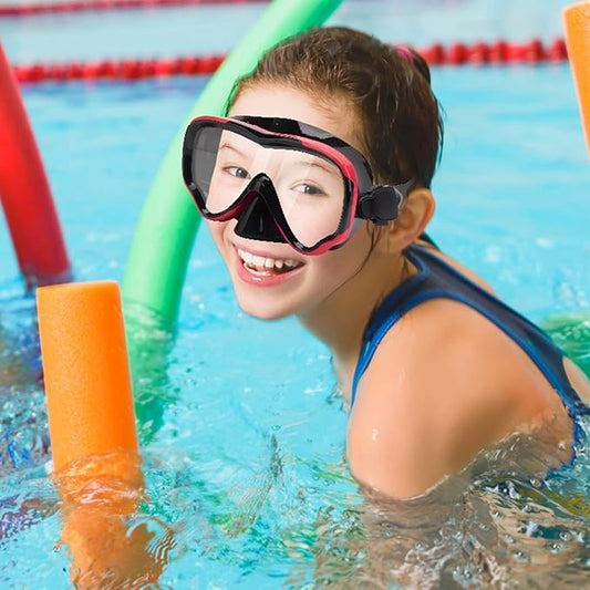 Peicees Swimming Goggles with Nose Cover for Kids, Youth Anti Fog Swim Goggles Snorkel Diving Mask for Boys Girls