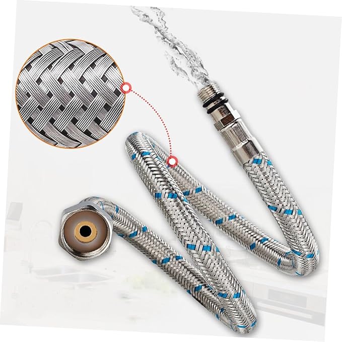 Stainless Steel Water Inlet Pipe Set 80cm Rv Drinking Water Hose Durable Faucet Hose Connector