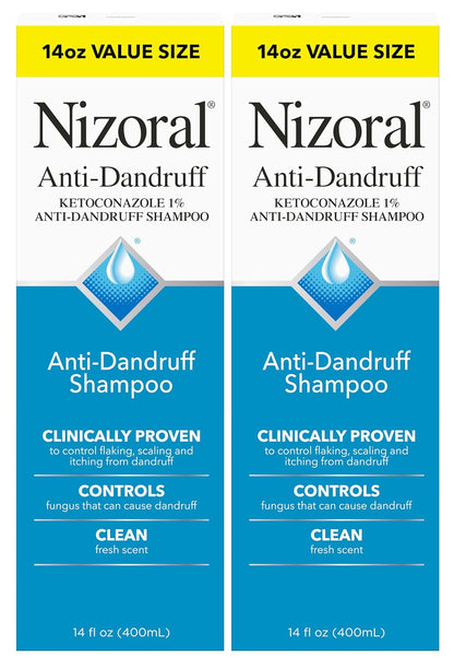 Nizoral Anti-Dandruff Shampoo with 1% Ketoconazole, 14 fl oz, 2 Pack