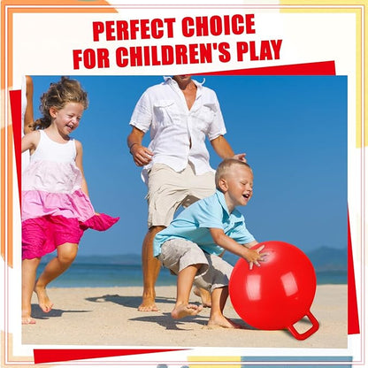 Kids Bouncy Hopper Ball with Handle Jumping Hopping Exercise Balls for Toddlers Boys Girls Indoor Outdoors Sports School Games Exercise Gifts(18 Inch,Red)