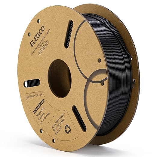 ELEGOO PLA Filament 1.75mm Black 1KG, 3D Printer Filament Dimensional Accuracy - 0.02mm, 1kg Cardboard Spool(2.2lbs) 3D Printing Filament Fits for Most FDM 3D Printers