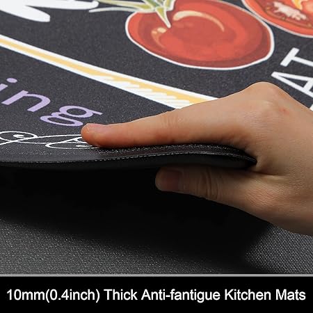 HEBE Anti Fatigue Kitchen Rug Set of 2 Non Slip Cushioned Kitchen Mats for Floor Waterproof Comfort Kitchen Rugs and Mats Farmhouse Chef Mats Floor Carpet for Sink,Laundry Room,Colorful