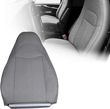SecosAutoparts Driver or Passenger Side Top Lean Back Replacement Cloth Seat Cover Gray Compatible with Chevy Express GMC Savana Van 2003 2004 2005 2006 2007 2008 2009 2010 2011 2012 2013 2014