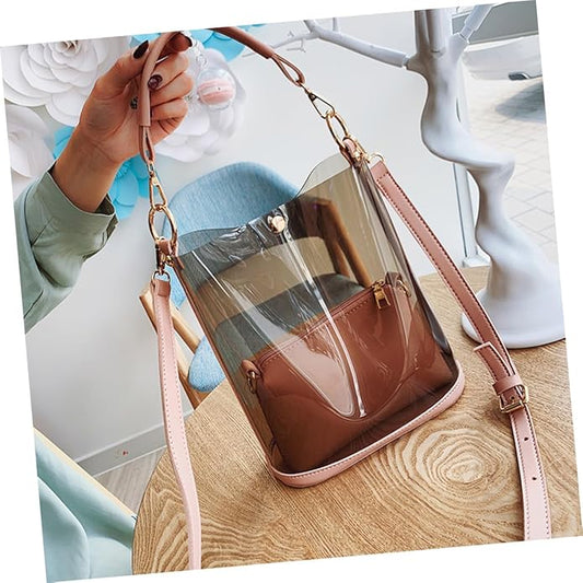 1 crossbody bucket bag for travel, women's bag, tolitree bag, travel barrel bag, handbag, handbag, chain bag, tennis bag, travel bag, pink color,